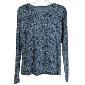 Cuddl Duds Top Womens Large Multicolor Paisley Print Stretch Blouse Ladies